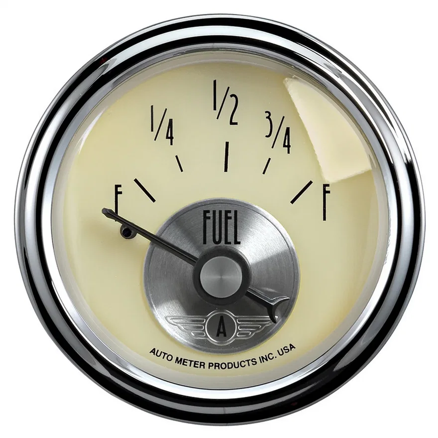 GAUGE; FUEL LEVEL; 2 1/16in.; 0OE TO 90OF; ELEC; PRESTIGE ANTQ. IVORY