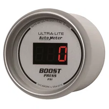 GAUGE; BOOST; 2 1/16in.; 60PSI; DIGITAL; SILVER DIAL W/RED LED image 2