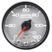 GAUGE; WATER PRESS; 2 1/16in.; 120PSI; STEPPER MOTOR W/PEAK/WARN; SLVR/BLK; SPEK image 2