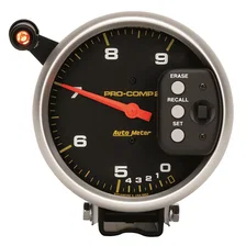 GAUGE; TACH; 5in.; 9K RPM; PEDESTAL DUAL RANGE W/QUICK LITE/PEAK MEM; PRO-COMP image 1