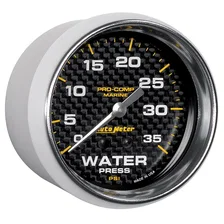 GAUGE; WATER PRESS; 2 5/8in.; 35PSI; MECHANICAL; MARINE CARBON FIBER image 3