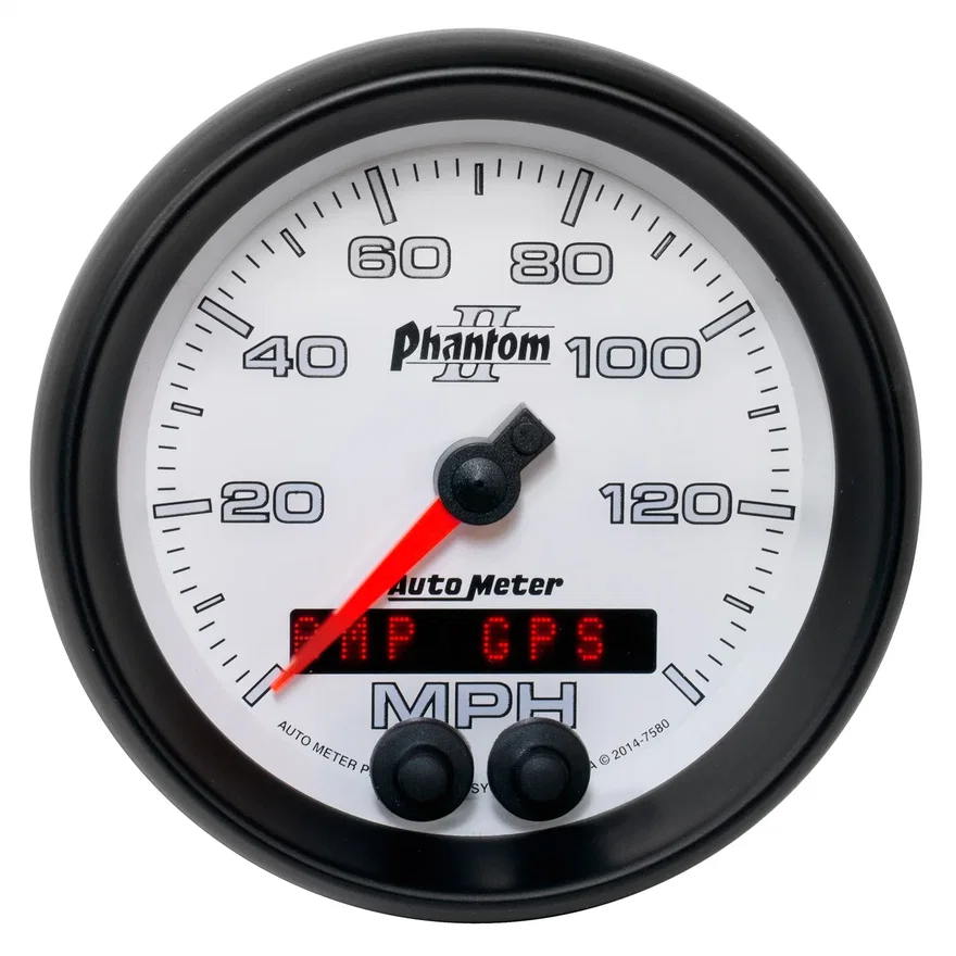 GAUGE; SPEEDOMETER; 3 3/8in.; 140MPH; GPS; PHANTOM II