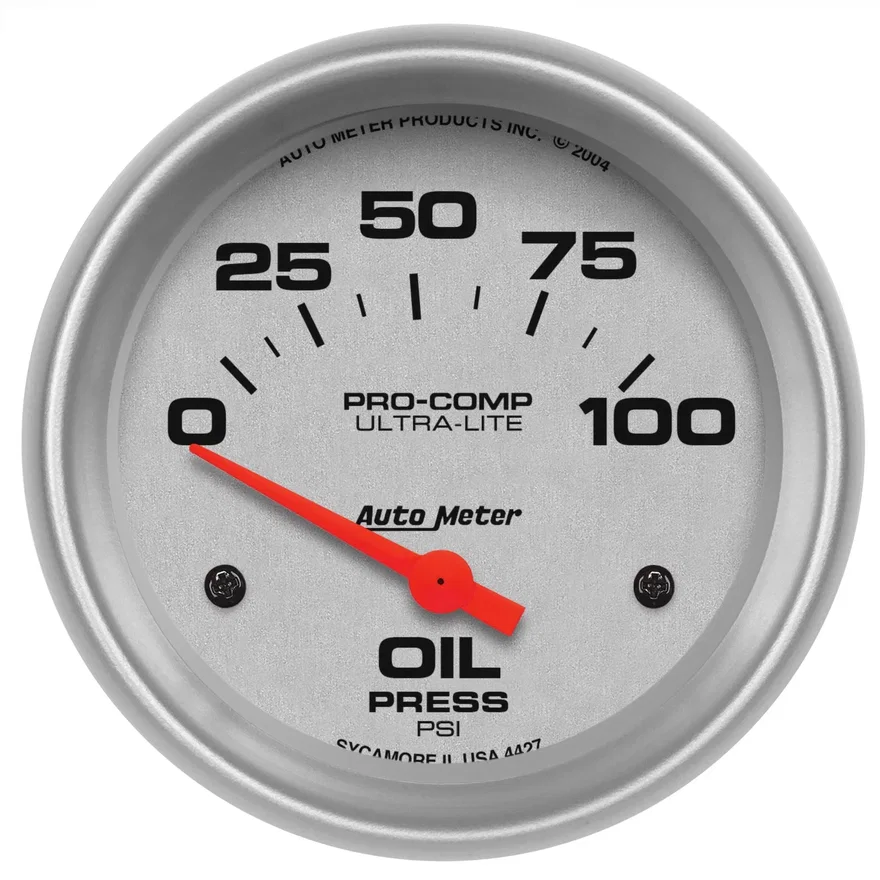 GAUGE; OIL PRESSURE; 2 5/8in.; 100PSI; ELECTRIC; ULTRA-LITE