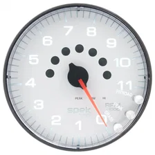 GAUGE; TACHOMETER; 5in.; 11K RPM; W/SHIFT LIGHT/PEAK MEM; WHITE/BLACK; SPEK-PRO image 2