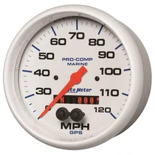 GAUGE; SPEEDOMETER; 5in.; 120MPH; GPS; MARINE WHITE image 2