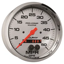GAUGE; SPEEDOMETER; 5in.; 50MPH; GPS; MARINE CHROME image 3