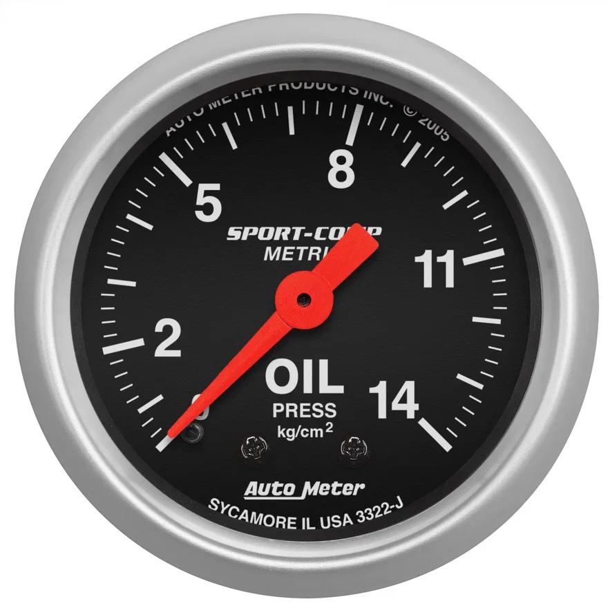 GAUGE; OIL PRESSURE; 2 1/16in.; 14KG/CM2; MECHANICAL; SPORT-COMP