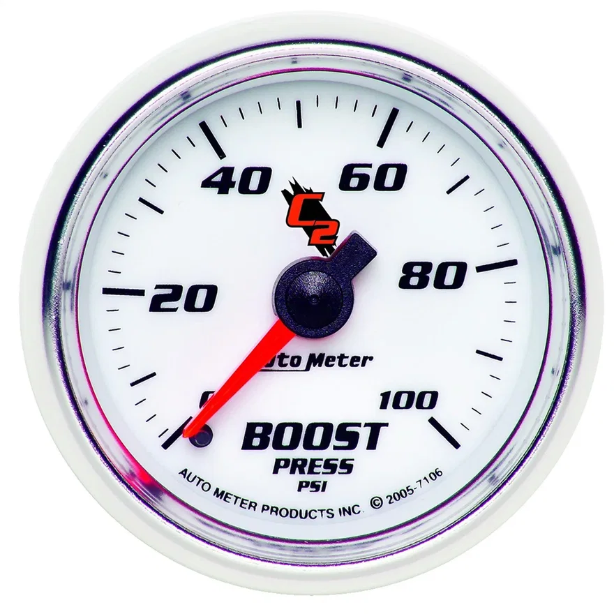 GAUGE; BOOST; 2 1/16in.; 100PSI; MECHANICAL; C2