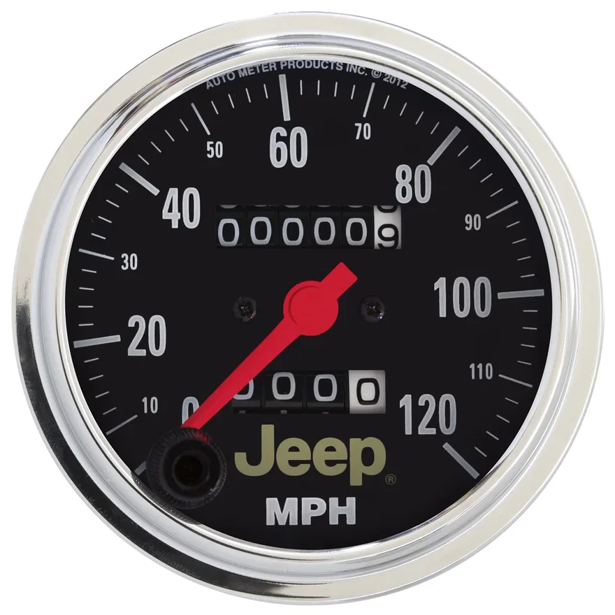 GAUGE; SPEEDOMETER; 3 3/8in.; 120MPH; MECHANICAL; JEEP