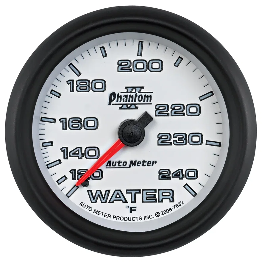 GAUGE; WATER TEMP; 2 5/8in.; 120-240deg.F; MECHANICAL; PHANTOM II