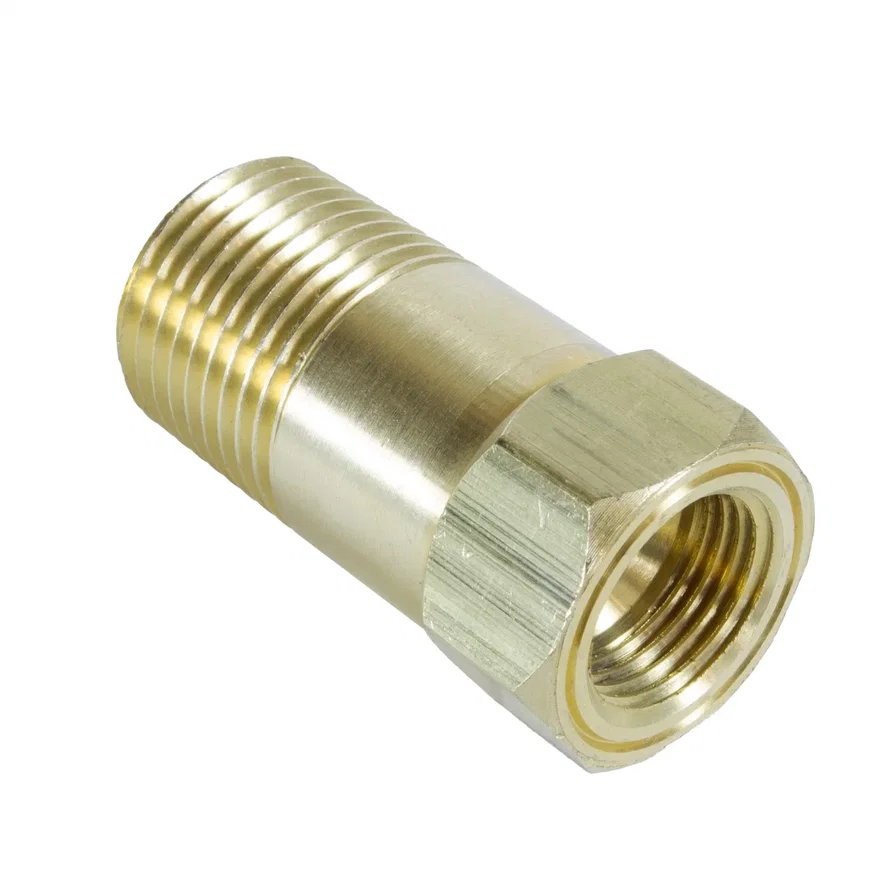 FITTING; ADAPTER; 1/2in. NPT MALE; EXTENSION; BRASS; FOR MECH. TEMP. GAUGE