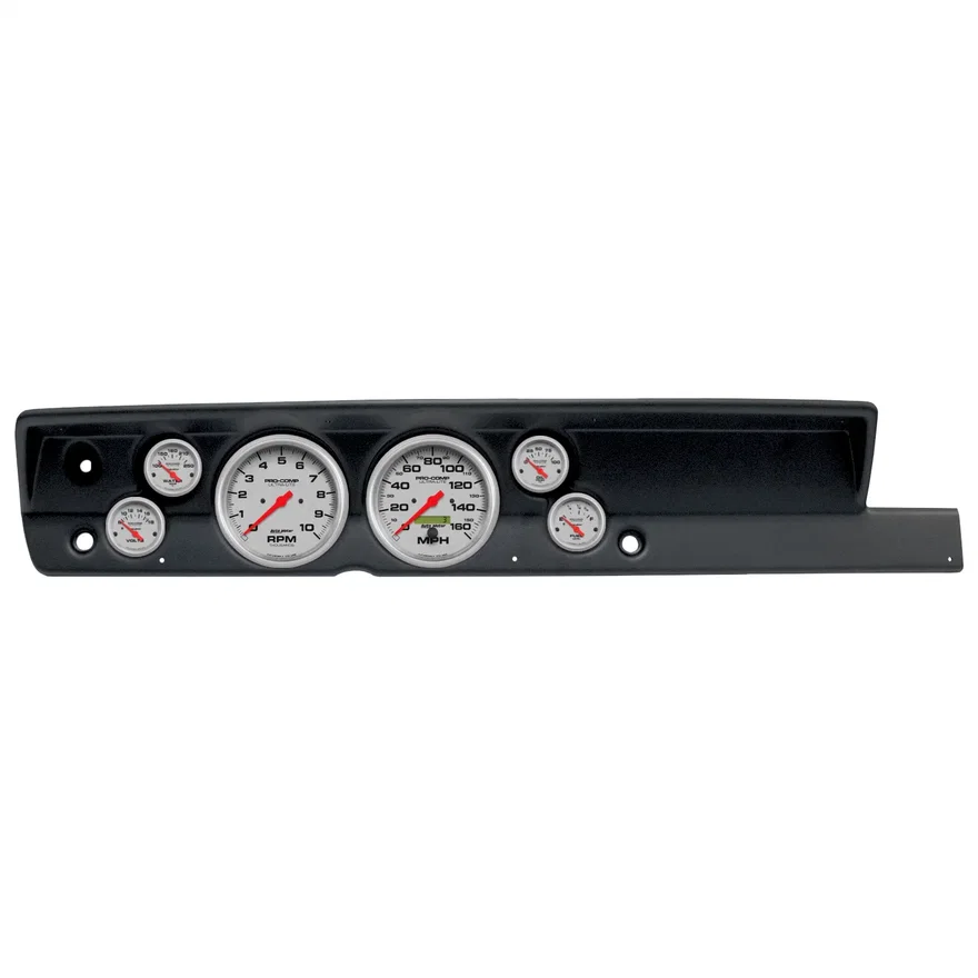 DIRECT FIT DASH KIT; (5in. X2; 2 1/16in. X4); PLYM CUDA NO HEAT 67-69; ULTRA-LIT for Plymouth Barracuda