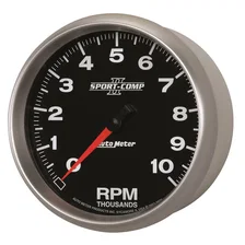 GAUGE; TACHOMETER; 5in.; 10K RPM; IN-DASH; SPORT-COMP II image 2