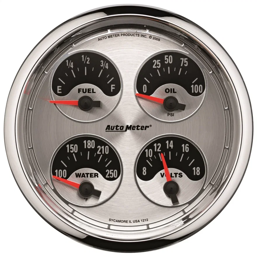GAUGE; QUAD; 5in.; 240OE-33OF; ELEC; AMERICAN MUSCLE