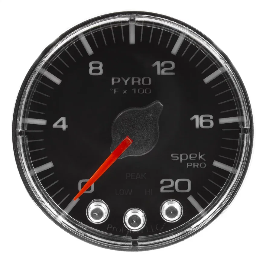 GAUGE; PYRO. (EGT); 2 1/16in.; 2000deg.F; STEPPER MOTOR W/PEAK/WARN; BLK/CHRM; S