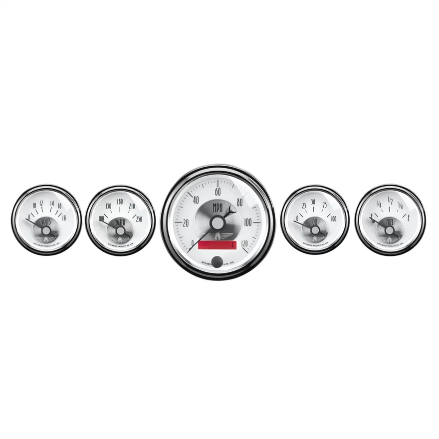 GAUGE KIT; 5 PC.; 3 3/8in./2 1/16in.; ELEC. SPEEDO W/LCD ODO; PRESTIGE PEARL