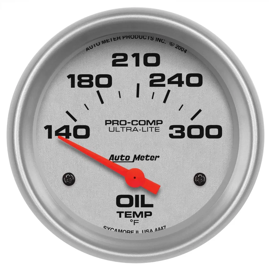 GAUGE; OIL TEMP; 2 5/8in.; 140-300deg.F; ELECTRIC; ULTRA-LITE