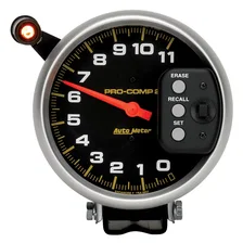 GAUGE; TACH; 5in.; 11K RPM; PEDESTAL W/QUICK LITE/PEAK MEMORY; PRO-COMP image 2