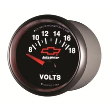 GAUGE; VOLTMETER; 2 1/16in.; 18V; ELECTRIC; CHEVY RED BOWTIE; BLACK image 3