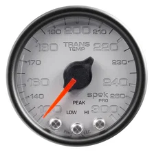 GAUGE; TRANS TEMP; 2 1/16in.; 300deg.F; STEPPER MOTOR W/PK/WRN; SLVR/BLK; SPEK-P image 1