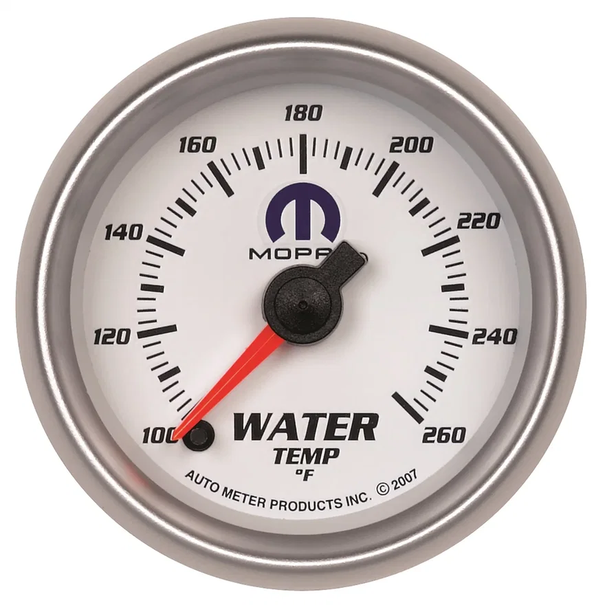 GAUGE; WATER TEMP; 2 1/16in.; 100-260deg.F; DIGITAL STEPPER MOTOR; WHITE; MOPAR