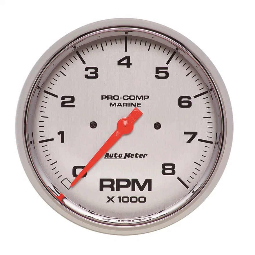 GAUGE; TACHOMETER; 5in.; 8K RPM; MARINE CHROME