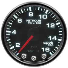 GAUGE; NITROUS PRESS; 2 1/16in.; 1600PSI; STEPPER MTR W/PK/WRN; BK/SMK/BK; SPEK image 2