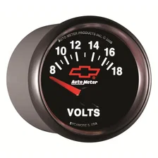 GAUGE; VOLTMETER; 2 1/16in.; 18V; ELECTRIC; CHEVY RED BOWTIE; BLACK image 5