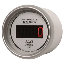 GAUGE; NITROUS PRESSURE; 2 1/16in.; 1600PSI; DIGITAL; SILVER DIAL W/RED LED image 2