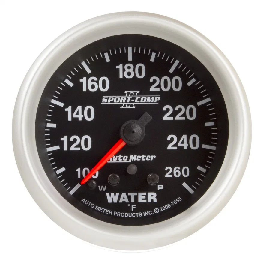 GAUGE; WATER TEMP; 2 5/8in.; 260deg.F; STEPPER MOTOR W/PEAK/WARN; SPORT-COMP II