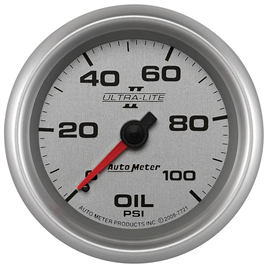 GAUGE; OIL PRESSURE; 2 5/8in.; 100PSI; MECHANICAL; ULTRA-LITE II