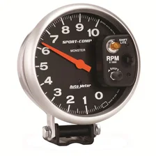 GAUGE; TACHOMETER; 5in.; 10K RPM; PEDESTAL W/INT. SHIFT-LITE; SPORT-COMP image 2