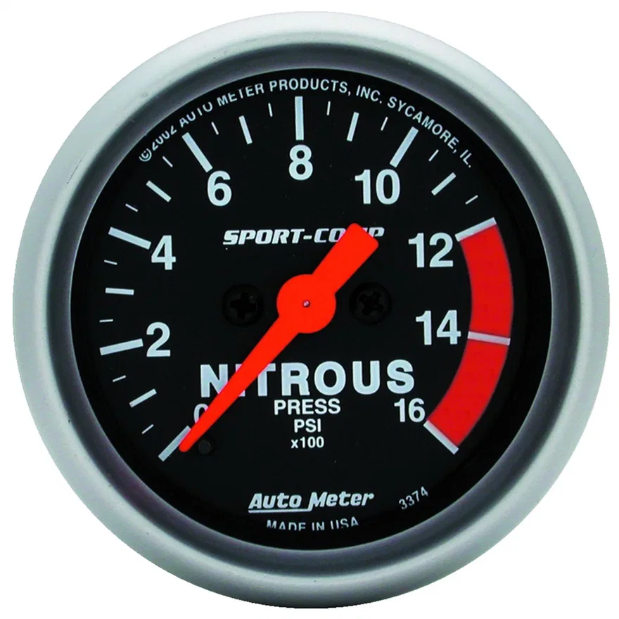 GAUGE; NITROUS PRESSURE; 2 1/16in.; 1600PSI; DIGITAL STEPPER MOTOR; SPORT-COMP