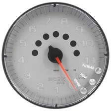 GAUGE; TACHOMETER; 5in.; 11K RPM; W/SHIFT LIGHT/PEAK MEM; SILVER/BLACK; SPEK-PRO image 1