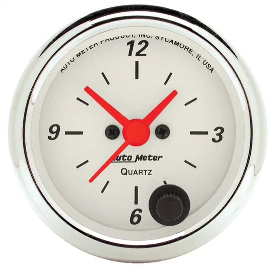 GAUGE; CLOCK; 2 1/16in.; 12HR; ANALOG; ARCTIC WHITE