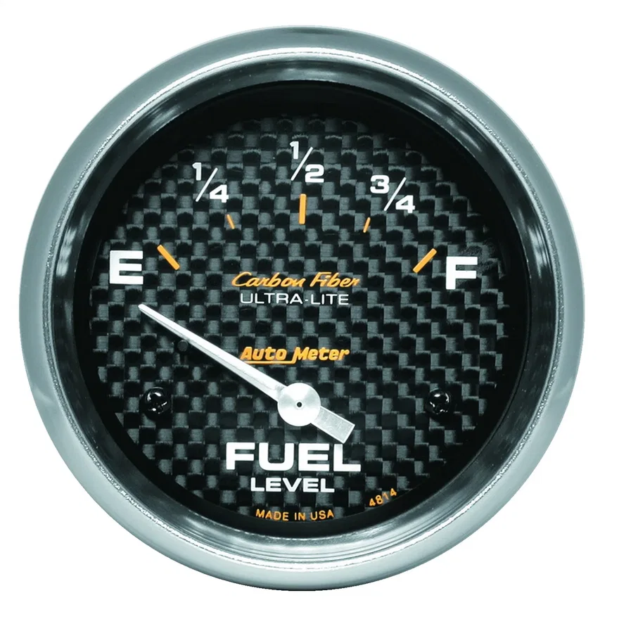 GAUGE; FUEL LEVEL; 2 5/8in.; 0OE TO 90OF; ELEC; CARBON FIBER
