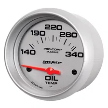 GAUGE; OIL TEMP; 2 5/8in.; 140-300deg.F; ELECTRIC; MARINE SILVER image 2