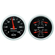 GAUGE KIT; 2 PC.; QUAD/SPEEDOMETER; 5in.; DESIGNER BLACK image 1