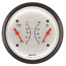 GAUGE; DUAL; FUEL/OILP; 3 3/8in.; 0OE-90OF/100PSI; ELEC; ARCTIC WHITE image 2