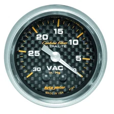GAUGE; VACUUM; 2 1/16in.; 30INHG; MECHANICAL; CARBON FIBER image 1