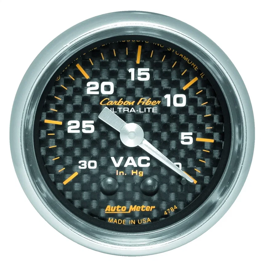 GAUGE; VACUUM; 2 1/16in.; 30INHG; MECHANICAL; CARBON FIBER