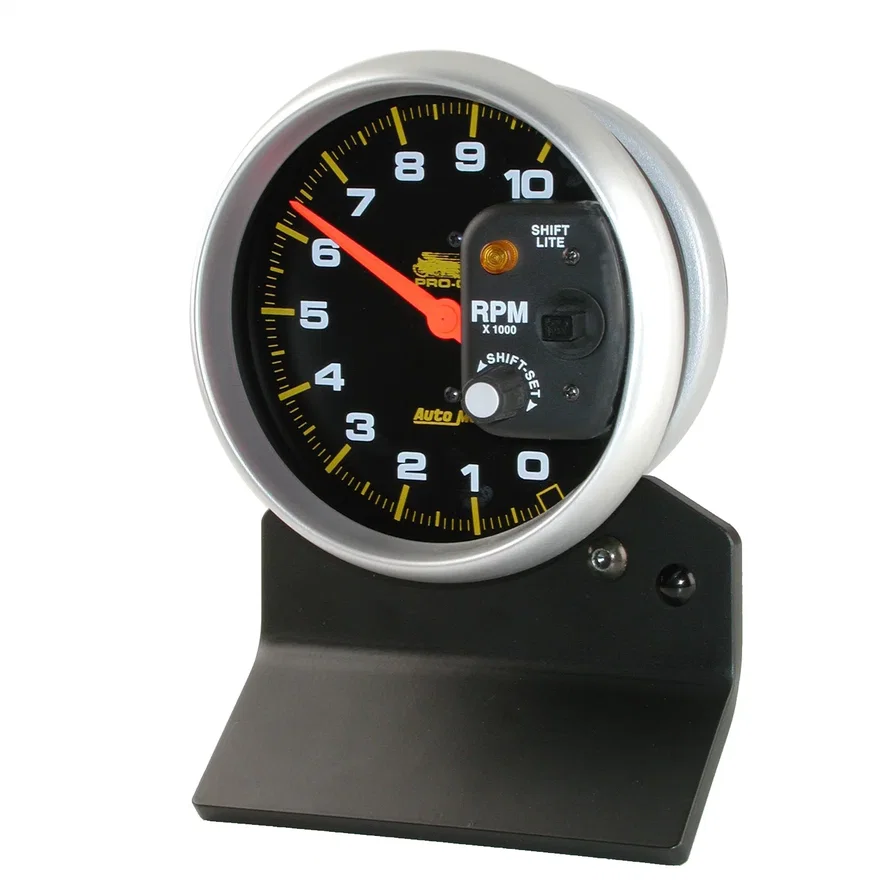 GAUGE; TACH; 5in.; 10K RPM; W/SHIFT-LITE 2/4 CYLINDER; BLACK; PRO-CYCLE