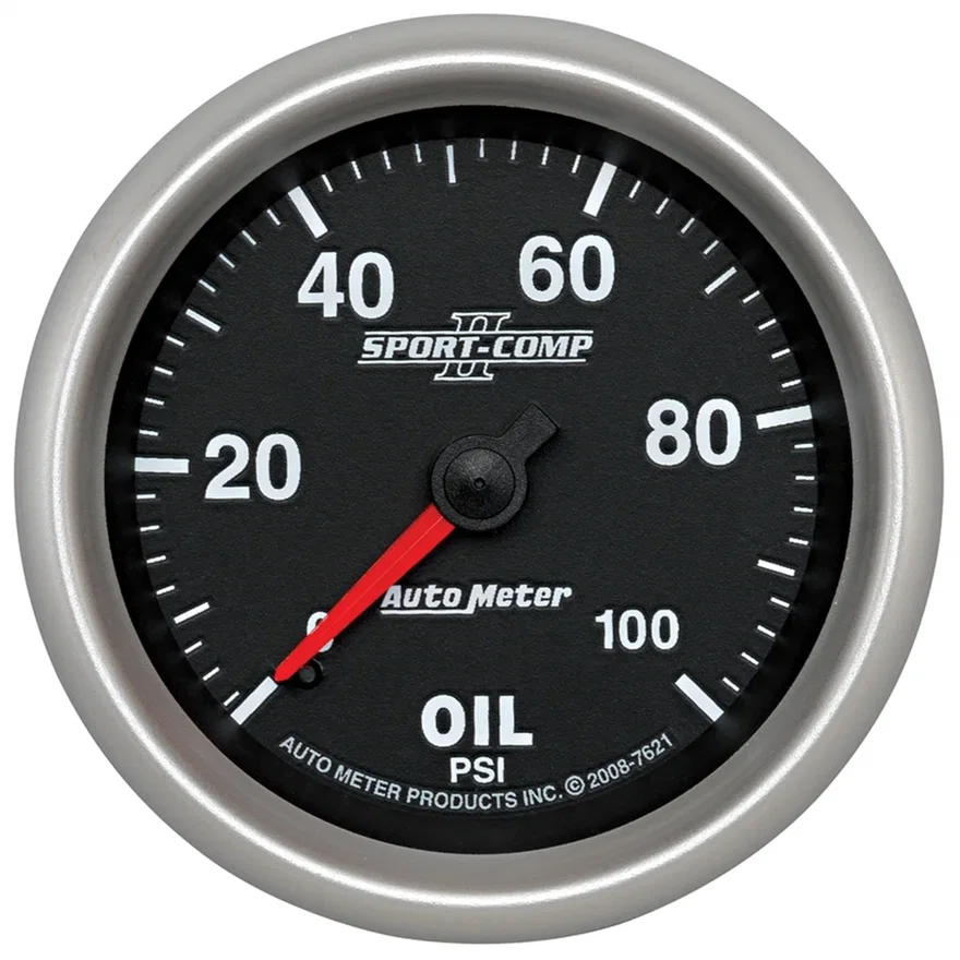 GAUGE; OIL PRESSURE; 2 5/8in.; 100PSI; MECHANICAL; SPORT-COMP II