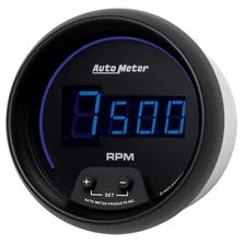 GAUGE; TACH; 3 3/8in.; 10K RPM; IN-DASH; DIGITAL; BLACK DIAL W/BLUE LED image 2