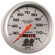 GAUGE; SPEEDOMETER; 5in.; 120MPH; GPS; MARINE SILVER image 3