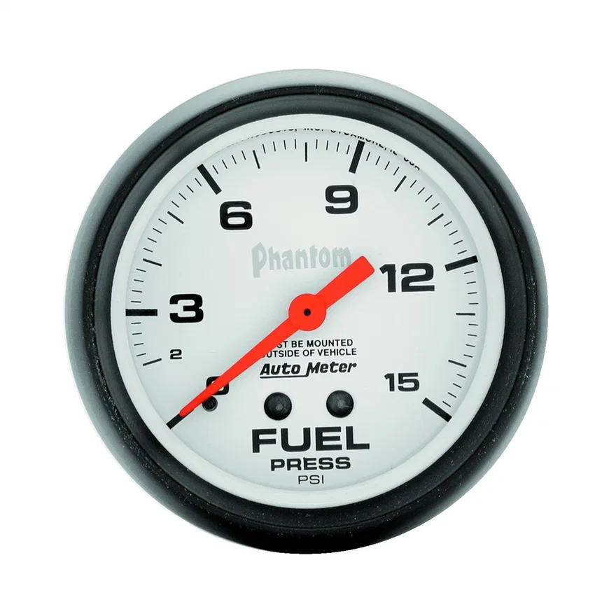 GAUGE; FUEL PRESSURE; 2 5/8in.; 15PSI; MECHANICAL; PHANTOM