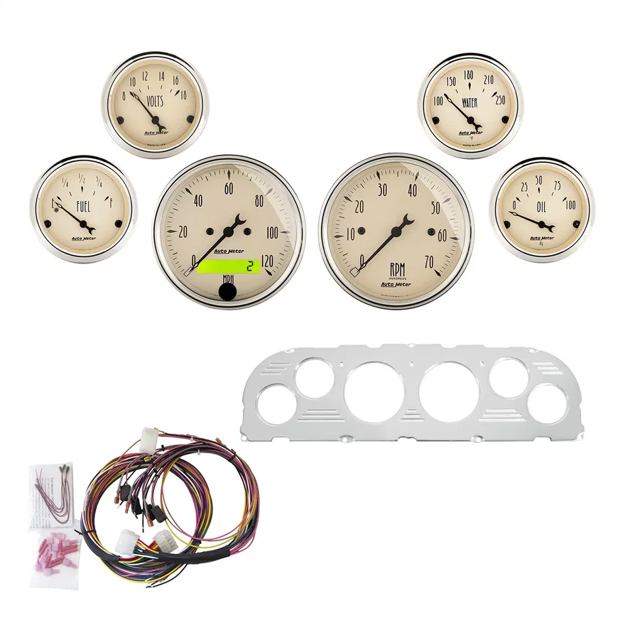 DIRECT FIT DASH KIT; CHEVY TRUCK 60-63; TACH/MPH/FUEL/OILP/WTMP/VOLT; AB