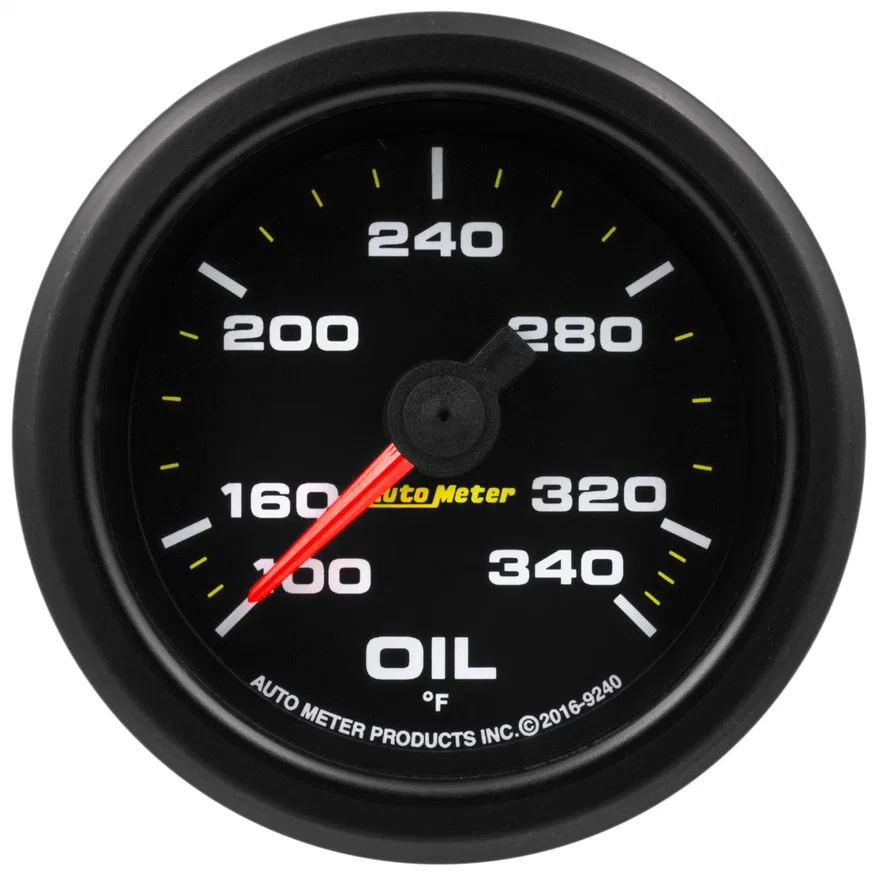 GAUGE; OIL TEMP; 2 1/16in.; 340deg.F; STEPPER MOTOR W/PEAK/WRN; EXTREME ENVIRONM