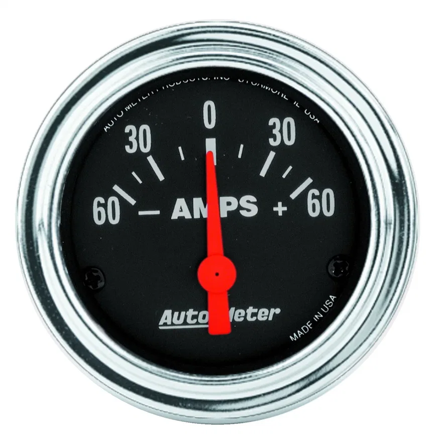 GAUGE; AMMETER; 2 1/16in.; 60A; ELECTRIC; TRADITIONAL CHROME