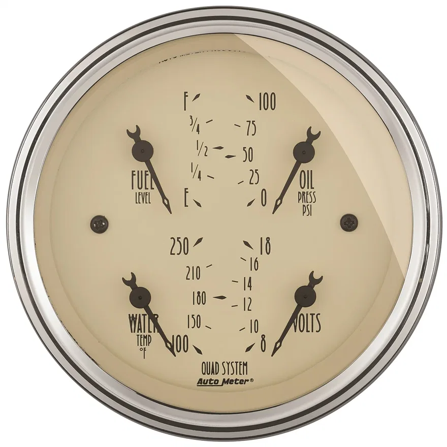 GAUGE; QUAD; 3 3/8in.; 240OE-33OF; ELEC; ANTIQUE BEIGE
